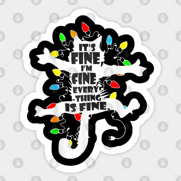 Its Fine Im Fine Everything Is Fine Christmas Sticker by rhazi mode plagget